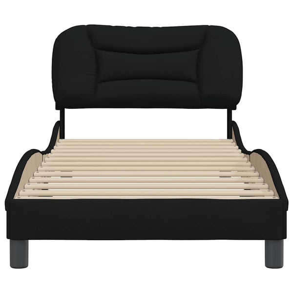 vidaXL Cadre de lit sans matelas "Hvar" Noir 80x200 cm Tissu