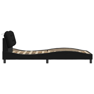 vidaXL Cadre de lit sans matelas "Hvar" Noir 80x200 cm Tissu