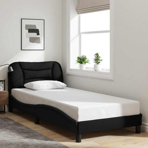 vidaXL Cadre de lit sans matelas "Hvar" Noir 80x200 cm Tissu