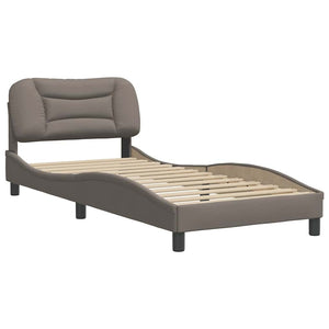 Bettgestell Stoff Taupe 80x200 cm