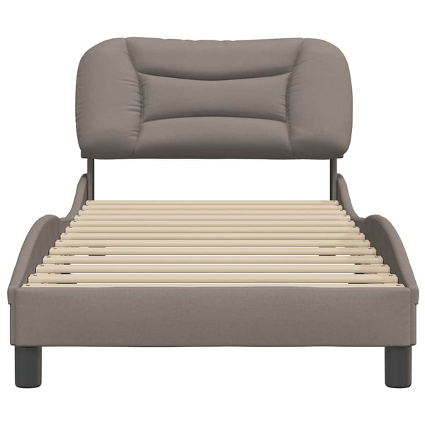 Bettgestell Stoff Taupe 80x200 cm