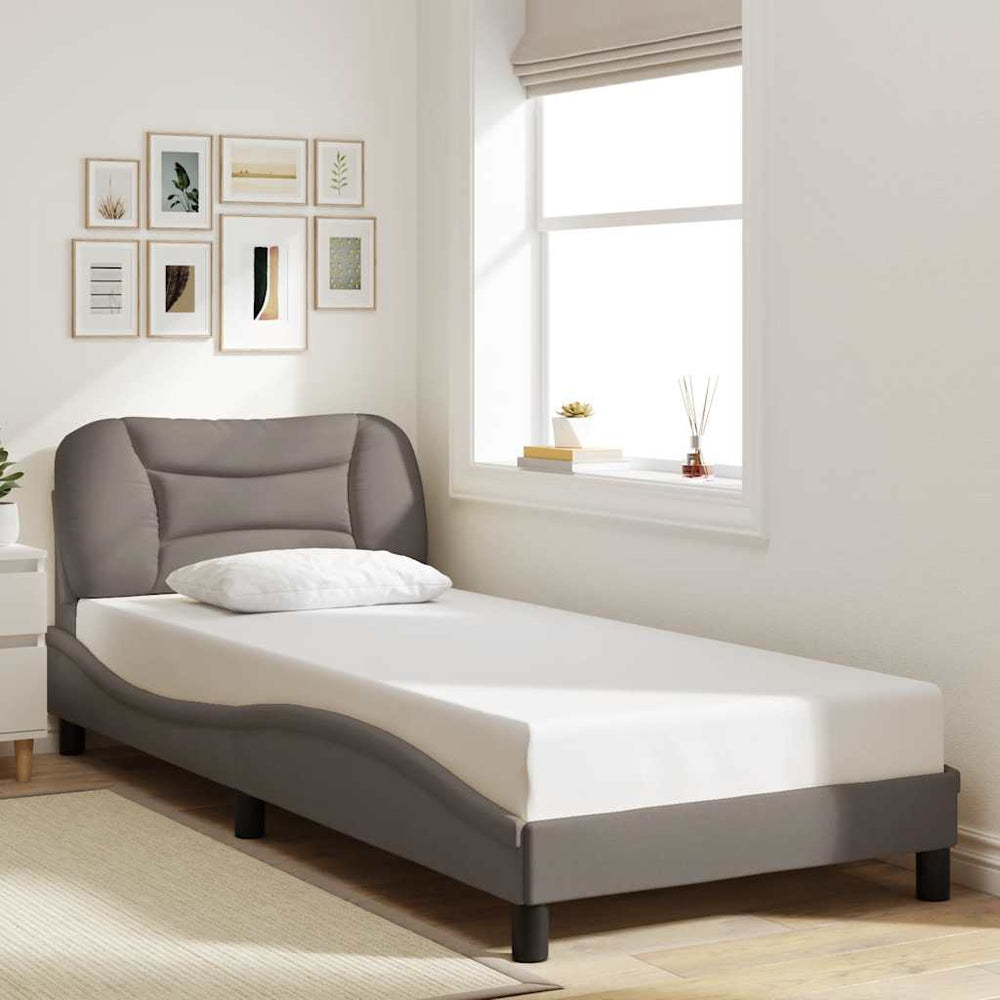 Bettgestell Stoff Taupe 80x200 cm