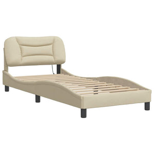 vidaXL Cadre de lit sans matelas « Hvar » crème 80x200 cm en tissu
