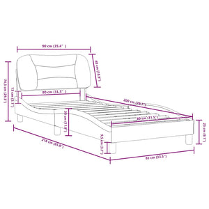 vidaXL Cadre de lit sans matelas « Hvar » crème 80x200 cm en tissu