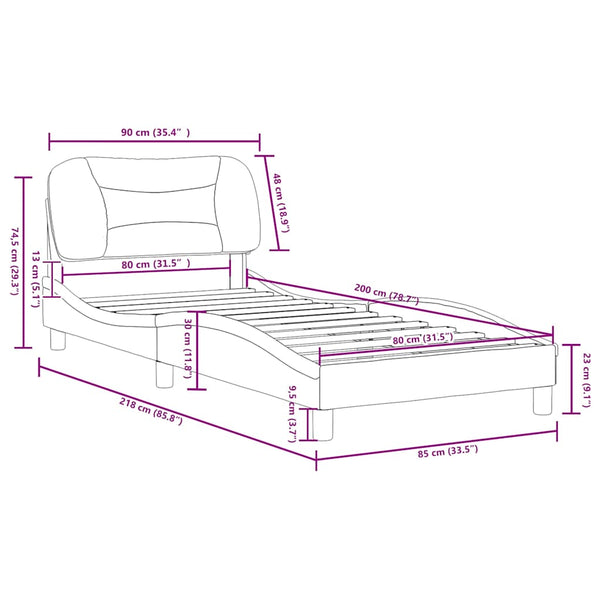 vidaXL Cadre de lit sans matelas « Hvar » crème 80x200 cm en tissu