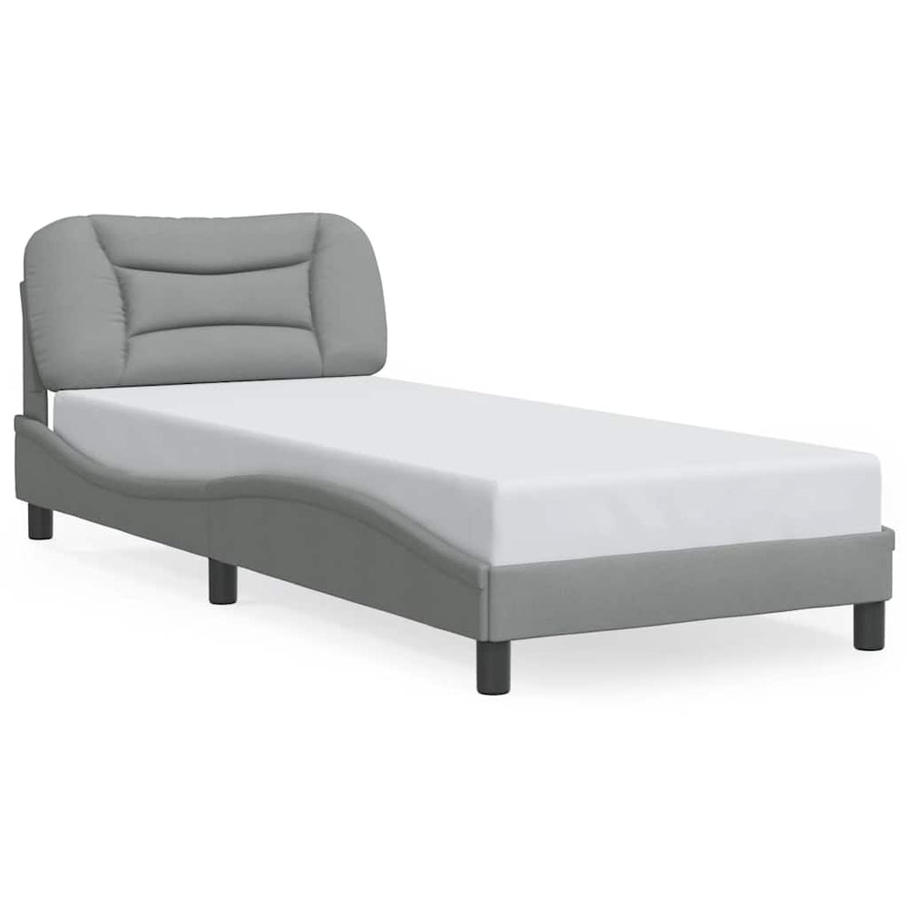 vidaXL Cadre de lit sans matelas « Hvar » Gris clair 90x190 cm Tissu