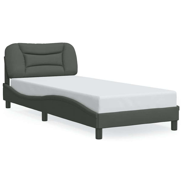 vidaXL Cadre de lit sans matelas « Hvar » Gris foncé 90x190 cm Tissu