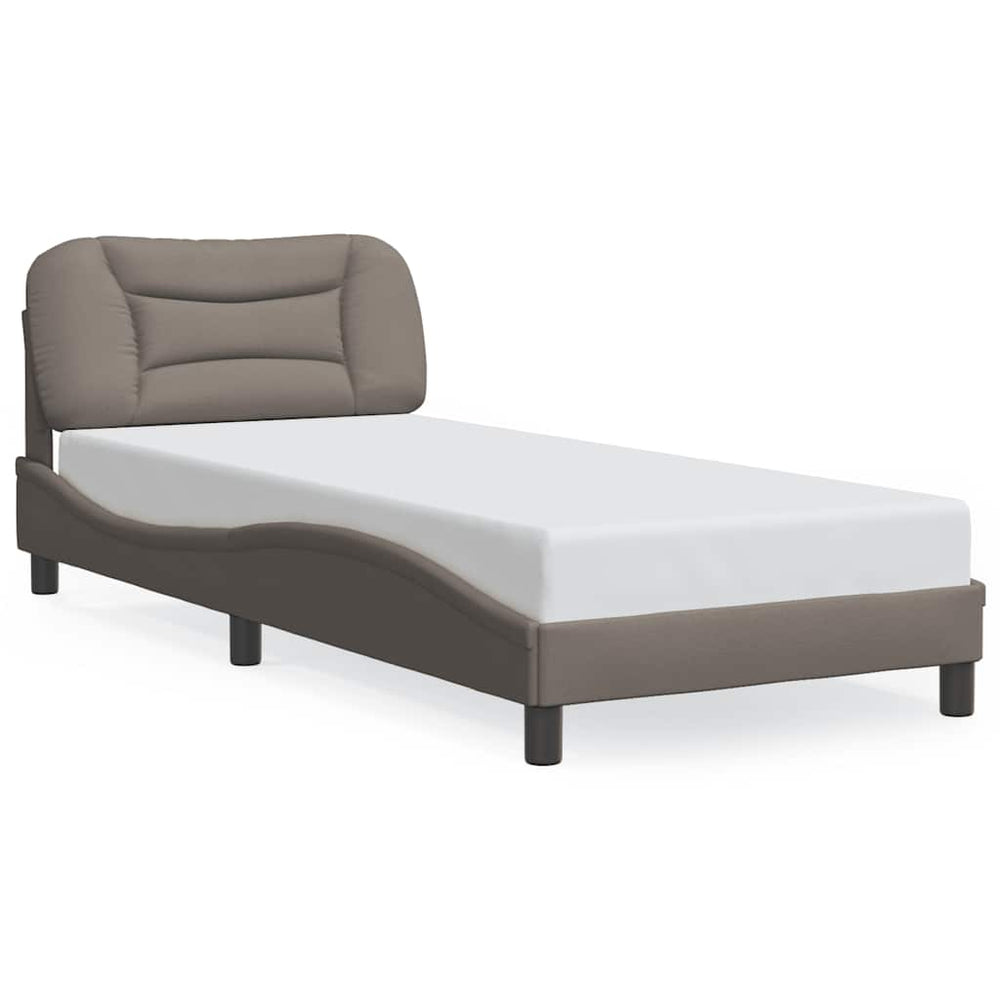 vidaXL Bed Frame without Mattress "Hvar" Taupe 90x190 cm Fabric