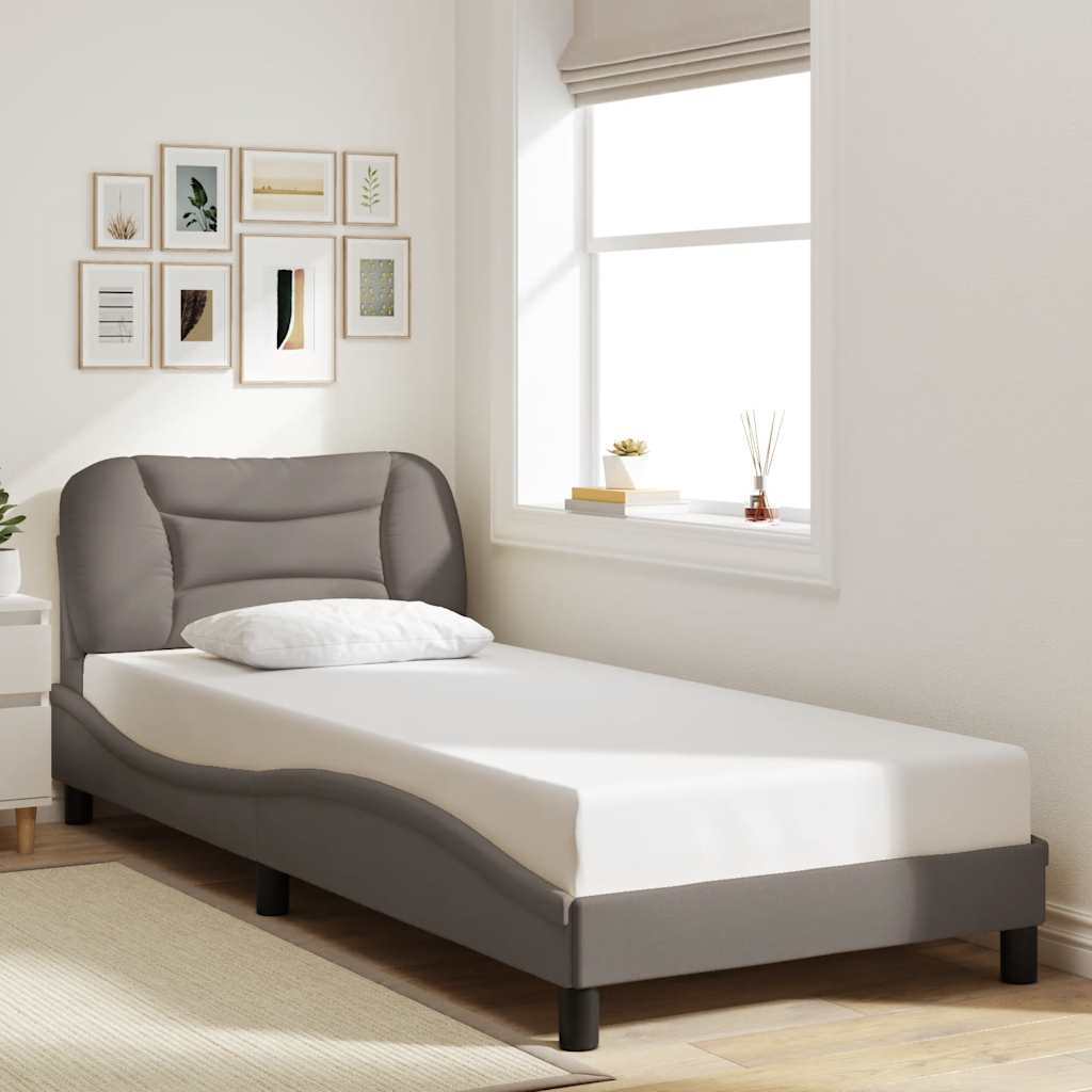 Bettgestell Taupe 90x190 cm Stoff