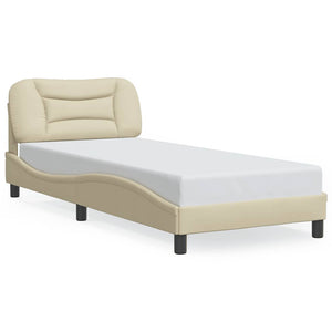 vidaXL Cadre de lit sans matelas "Hvar" Crème 90x190 cm Tissu