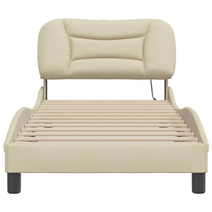 vidaXL Cadre de lit sans matelas "Hvar" Crème 90x190 cm Tissu
