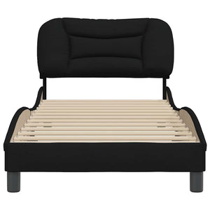 vidaXL Cadre de lit sans matelas "Hvar" Noir 90x200 cm Tissu