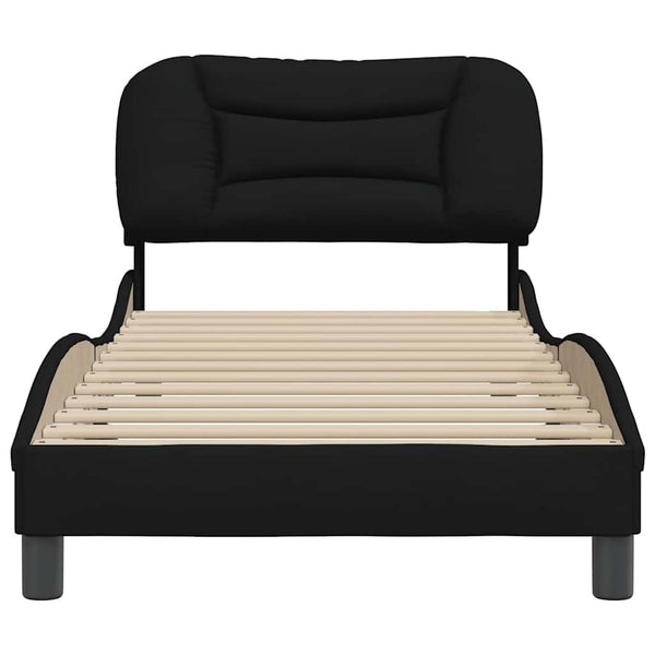 vidaXL Cadre de lit sans matelas "Hvar" Noir 90x200 cm Tissu