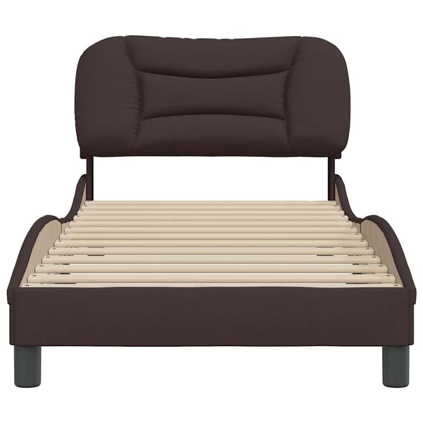 Bettgestell Stoff Dunkelbraun 90x200 cm