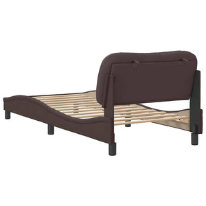Bettgestell Stoff Dunkelbraun 90x200 cm