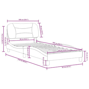 vidaXL Cadre de lit sans matelas "Hvar" taupe 90x200 cm tissu