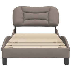 vidaXL Cadre de lit sans matelas "Hvar" taupe 90x200 cm tissu