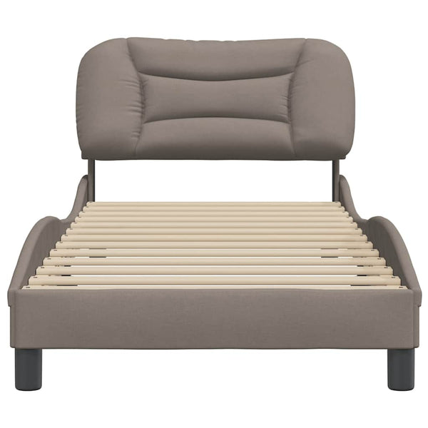 vidaXL Cadre de lit sans matelas "Hvar" taupe 90x200 cm tissu