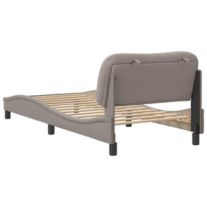 vidaXL Cadre de lit sans matelas "Hvar" taupe 90x200 cm tissu