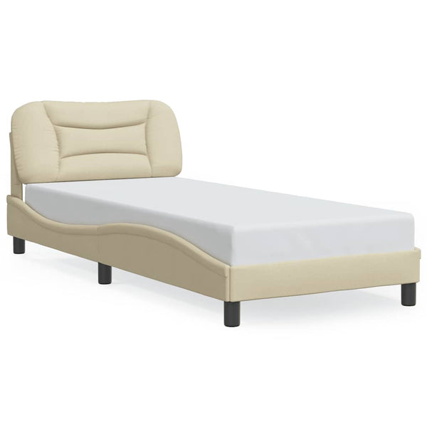 vidaXL Cadre de lit sans matelas « Hvar » Crème 90x200 cm Tissu