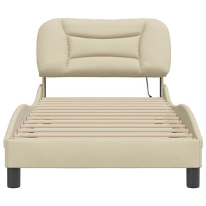 vidaXL Cadre de lit sans matelas « Hvar » Crème 90x200 cm Tissu