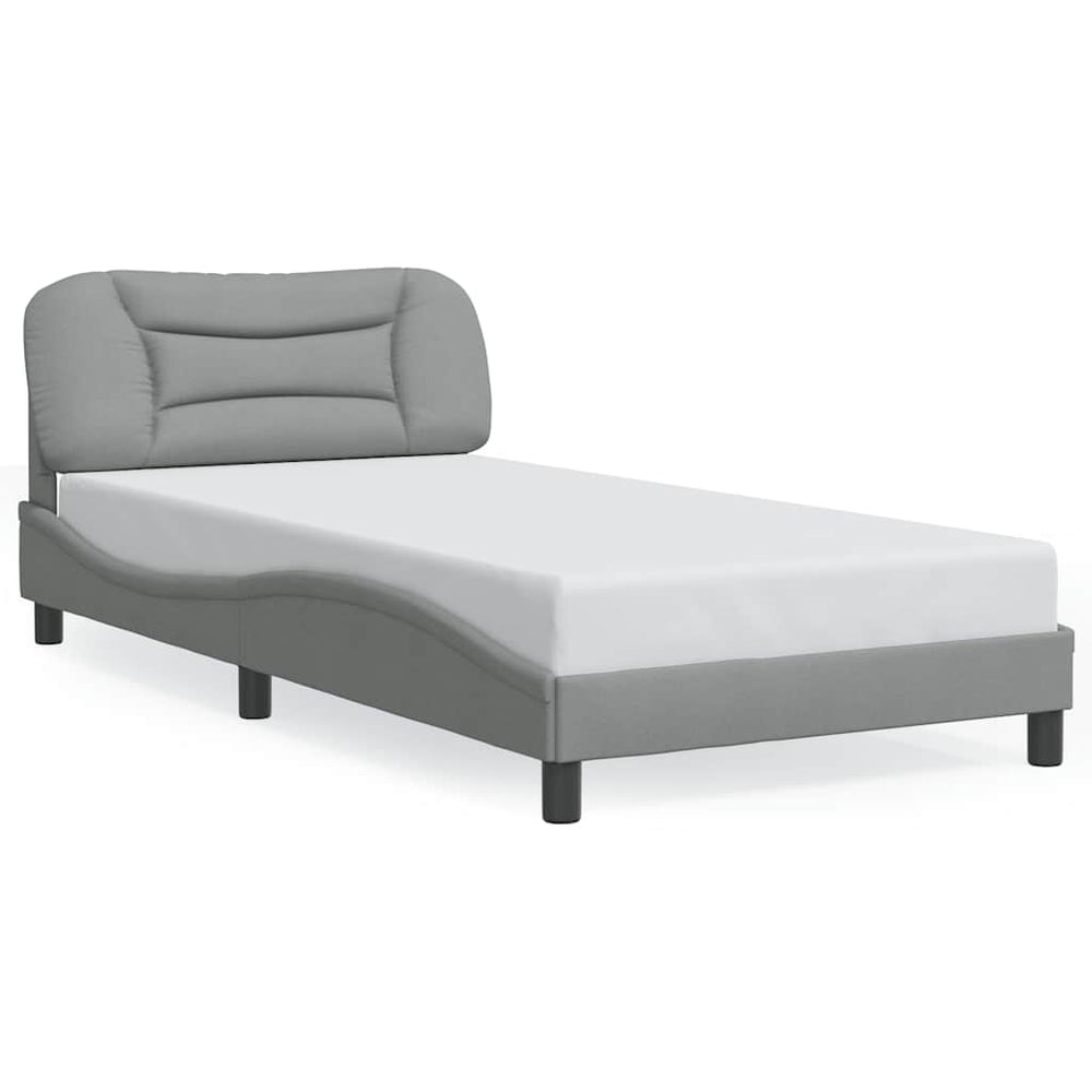vidaXL Cadre de lit sans matelas "Hvar" gris clair 100x200 cm tissu
