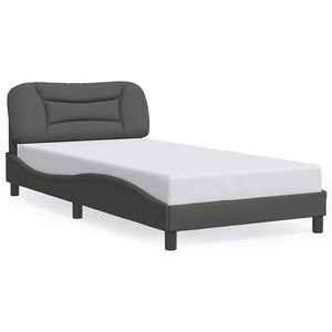 vidaXL Cadre de lit sans matelas "Hvar" Gris foncé 100x200 cm Tissu
