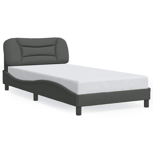 vidaXL Cadre de lit sans matelas "Hvar" Gris foncé 100x200 cm Tissu