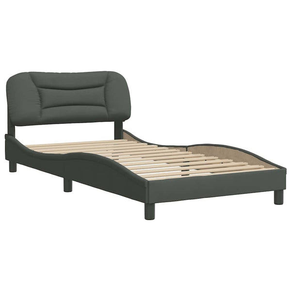vidaXL Cadre de lit sans matelas "Hvar" Gris foncé 100x200 cm Tissu
