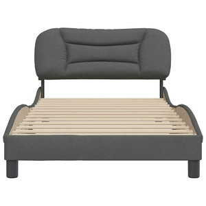 vidaXL Cadre de lit sans matelas "Hvar" Gris foncé 100x200 cm Tissu