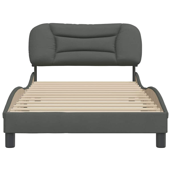 vidaXL Cadre de lit sans matelas "Hvar" Gris foncé 100x200 cm Tissu