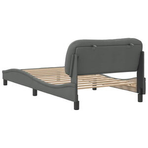 vidaXL Cadre de lit sans matelas "Hvar" Gris foncé 100x200 cm Tissu
