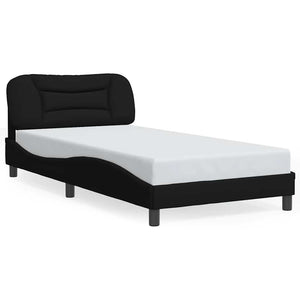 vidaXL Cadre de lit sans matelas « Hvar » Noir 100x200 cm Tissu