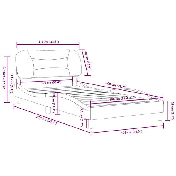 vidaXL Cadre de lit sans matelas « Hvar » Noir 100x200 cm Tissu