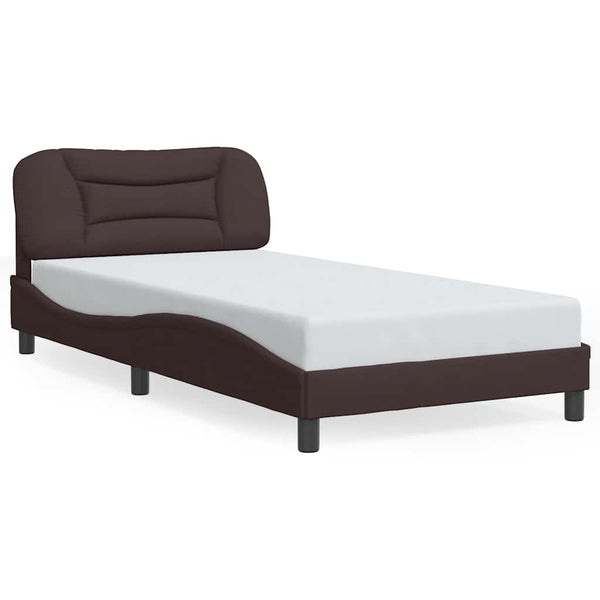 Bettgestell Stoff Dunkelbraun 100x200 cm