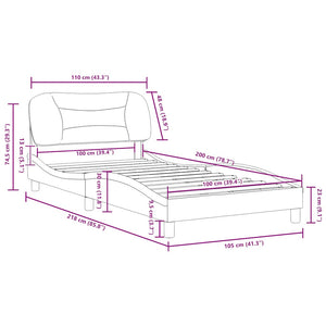 Bettgestell Taupe 100x200 cm Stoff