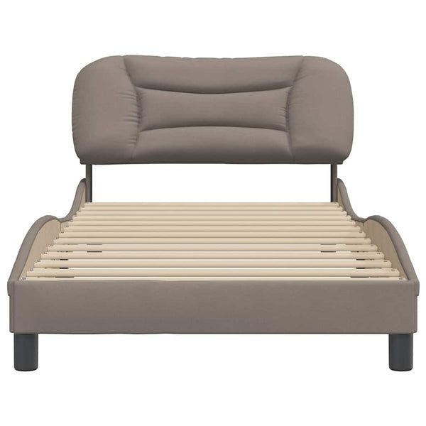 Bettgestell Taupe 100x200 cm Stoff