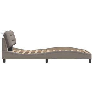 Bettgestell Taupe 100x200 cm Stoff