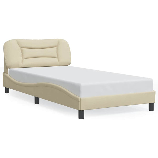 vidaXL Cadre de lit sans matelas "Hvar" Crème 100x200 cm Tissu