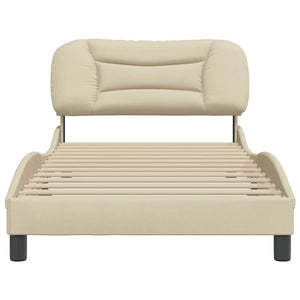 vidaXL Cadre de lit sans matelas "Hvar" Crème 100x200 cm Tissu