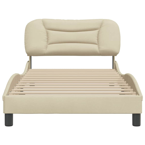 vidaXL Cadre de lit sans matelas "Hvar" Crème 100x200 cm Tissu