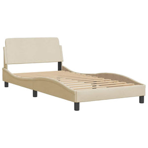 vidaXL Cadre de lit sans matelas "Hvar" Crème 100x200 cm Tissu