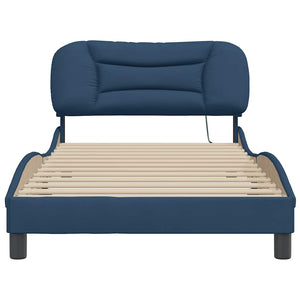 vidaXL Cadre de lit sans matelas « Hvar » bleu 100x200 cm tissu