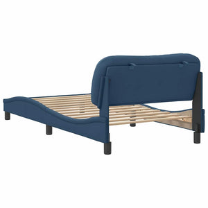vidaXL Cadre de lit sans matelas « Hvar » bleu 100x200 cm tissu