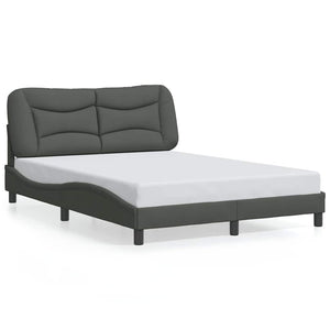 vidaXL Cadre de lit sans matelas "Hvar" gris foncé 120x200 cm tissu