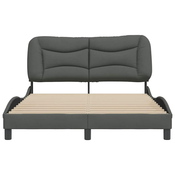vidaXL Cadre de lit sans matelas "Hvar" gris foncé 120x200 cm tissu