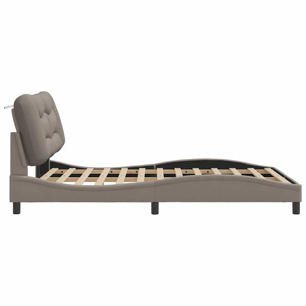 Bettgestell Stoff Taupe 120x200 cm