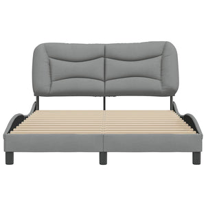Bettgestell 140x190 cm Hellgrau Stoff