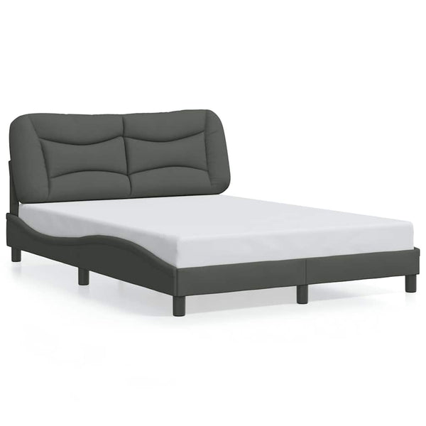 vidaXL Cadre de lit sans matelas "Hvar" Gris foncé 140x190 cm Tissu