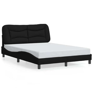 Bettgestell Stoff Schwarz 140x190 cm